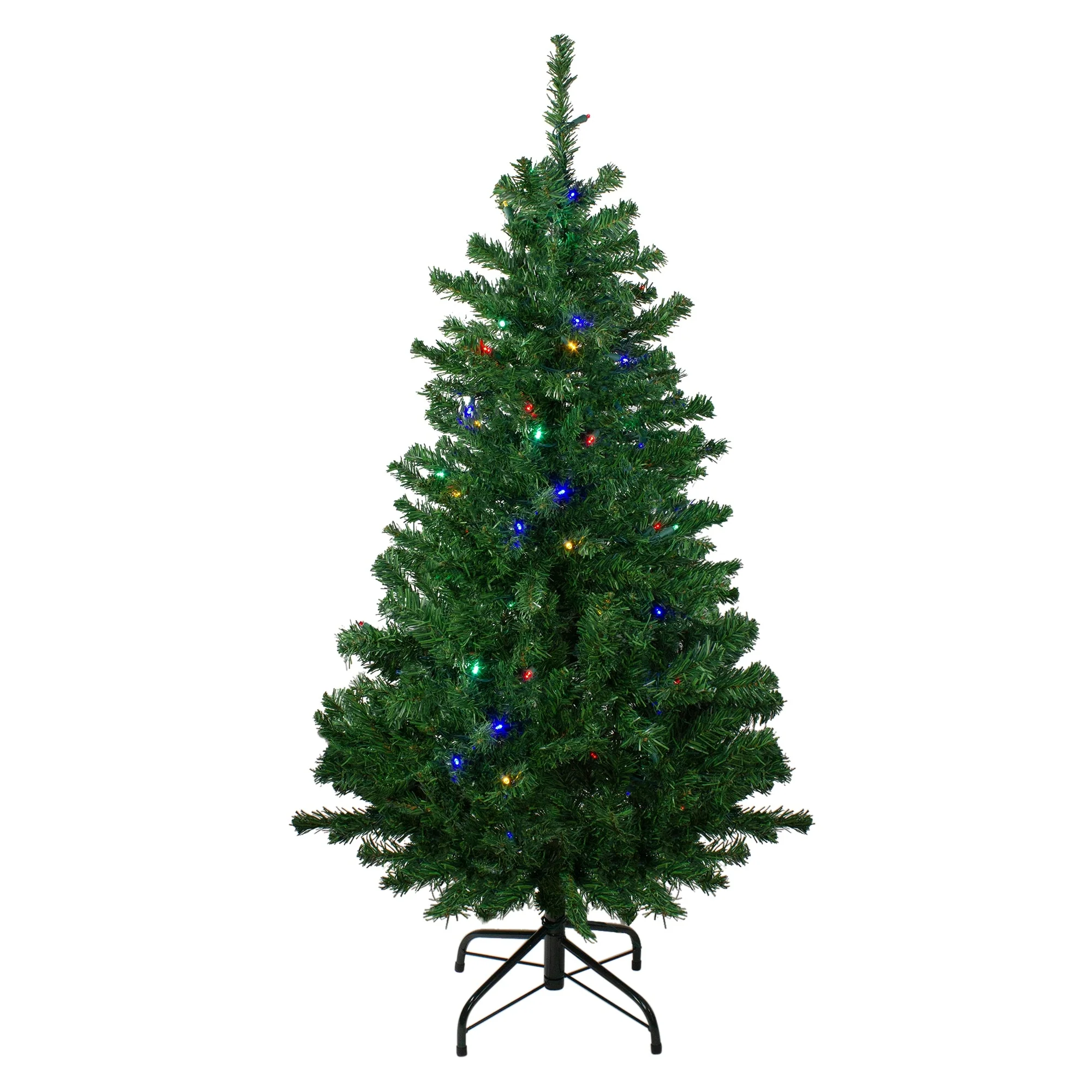 4' Mixed Classic Pine Medium Artificial Christmas Tree Multi LED - 4 Foot