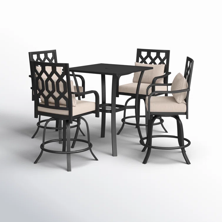 Square 4 - Person 32.7'' L Outdoor Standing Height Table Set with 29