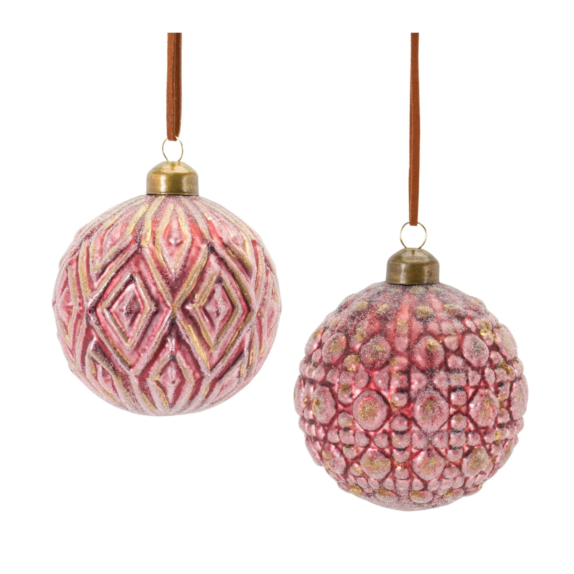 Glittered Glass Christmas Ball Ornaments 3