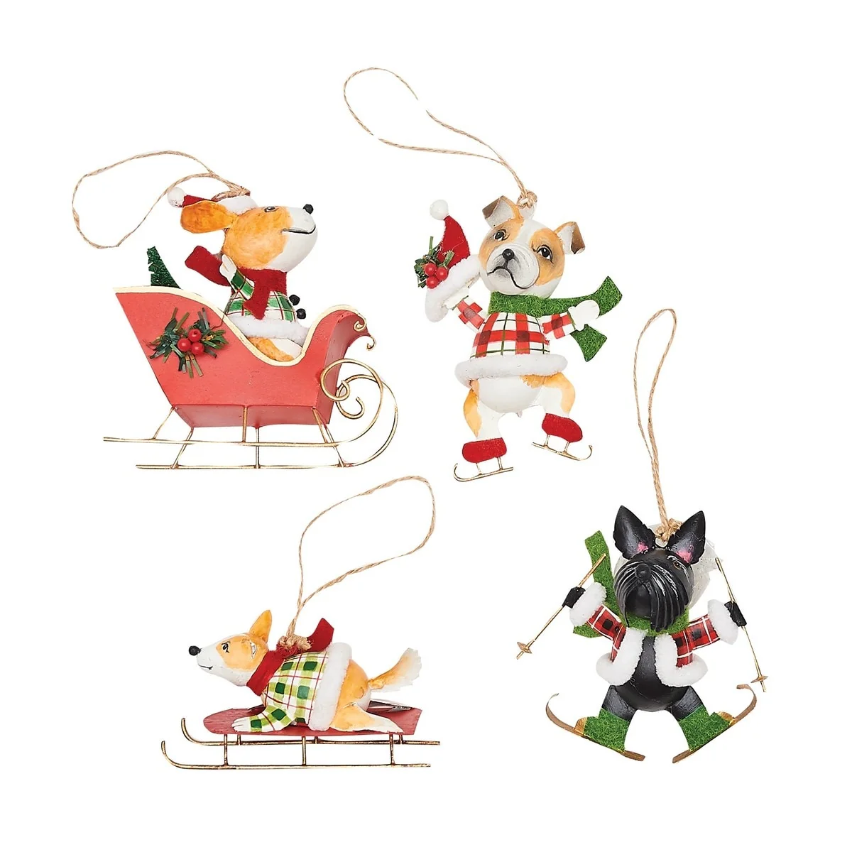 Snow Dogs Christmas Xmas Ornament Set of 4 - Set of 4