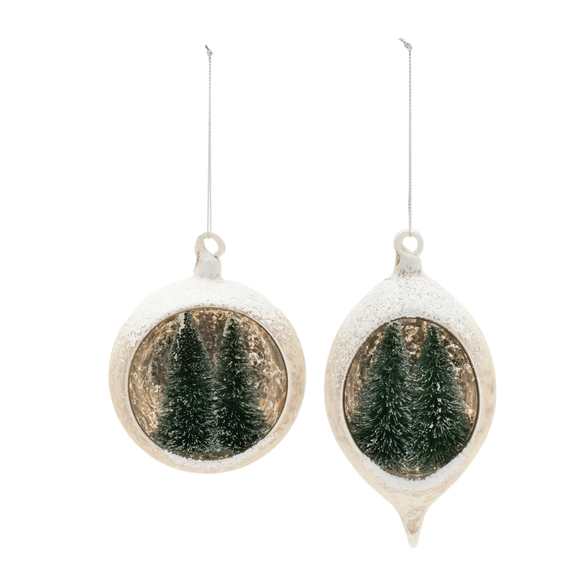 Mercury Glass Christmas Ornaments - 5.5