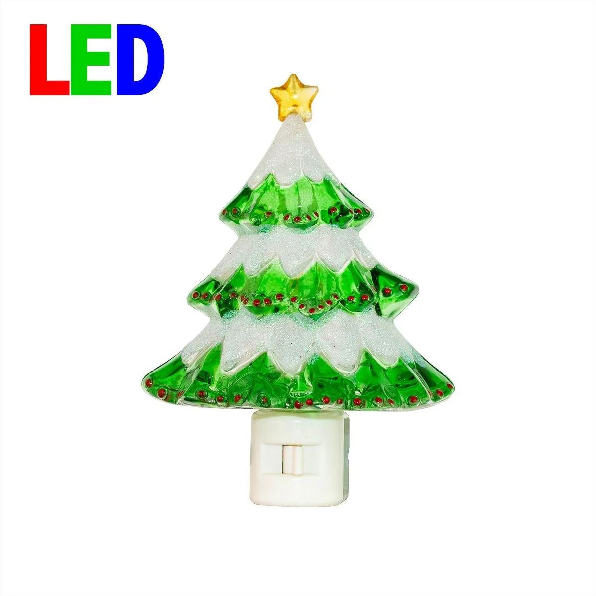 Novelty Lights LED Christmas Tree Night Light with Swivel Plug - CHRISTMAS TREE - CHRISTMAS TREE