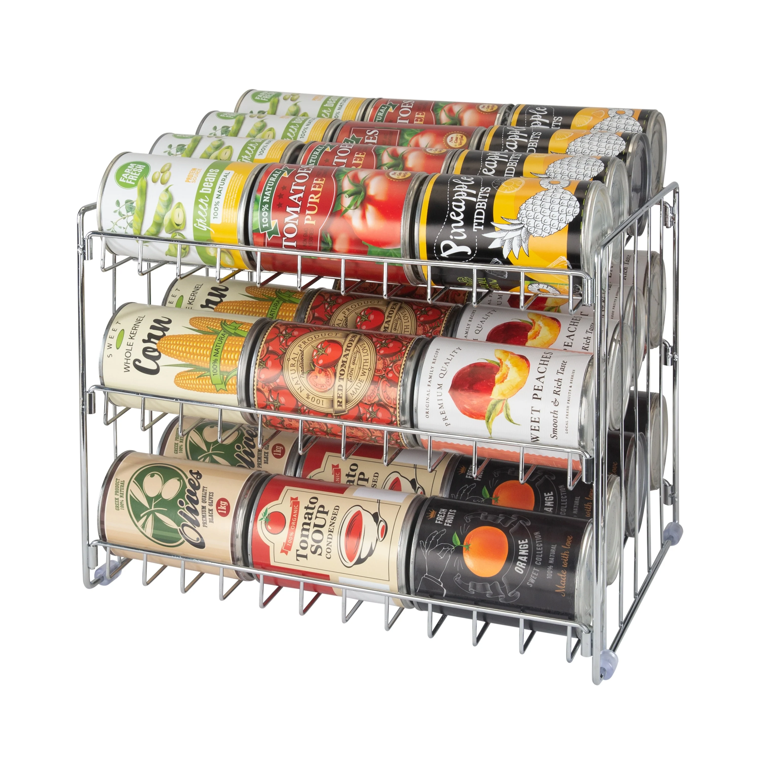 Kitchen Details 3 Tier Can Storage Organizer Rack - 14.5
