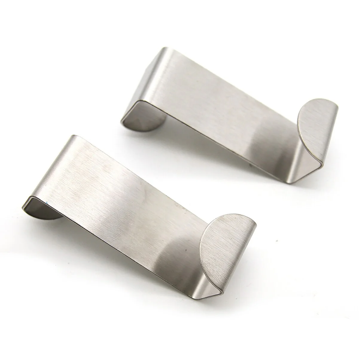 2 Stainless Steel Over the Door Hooks Space Saver Organizer 2 Pack - N/A