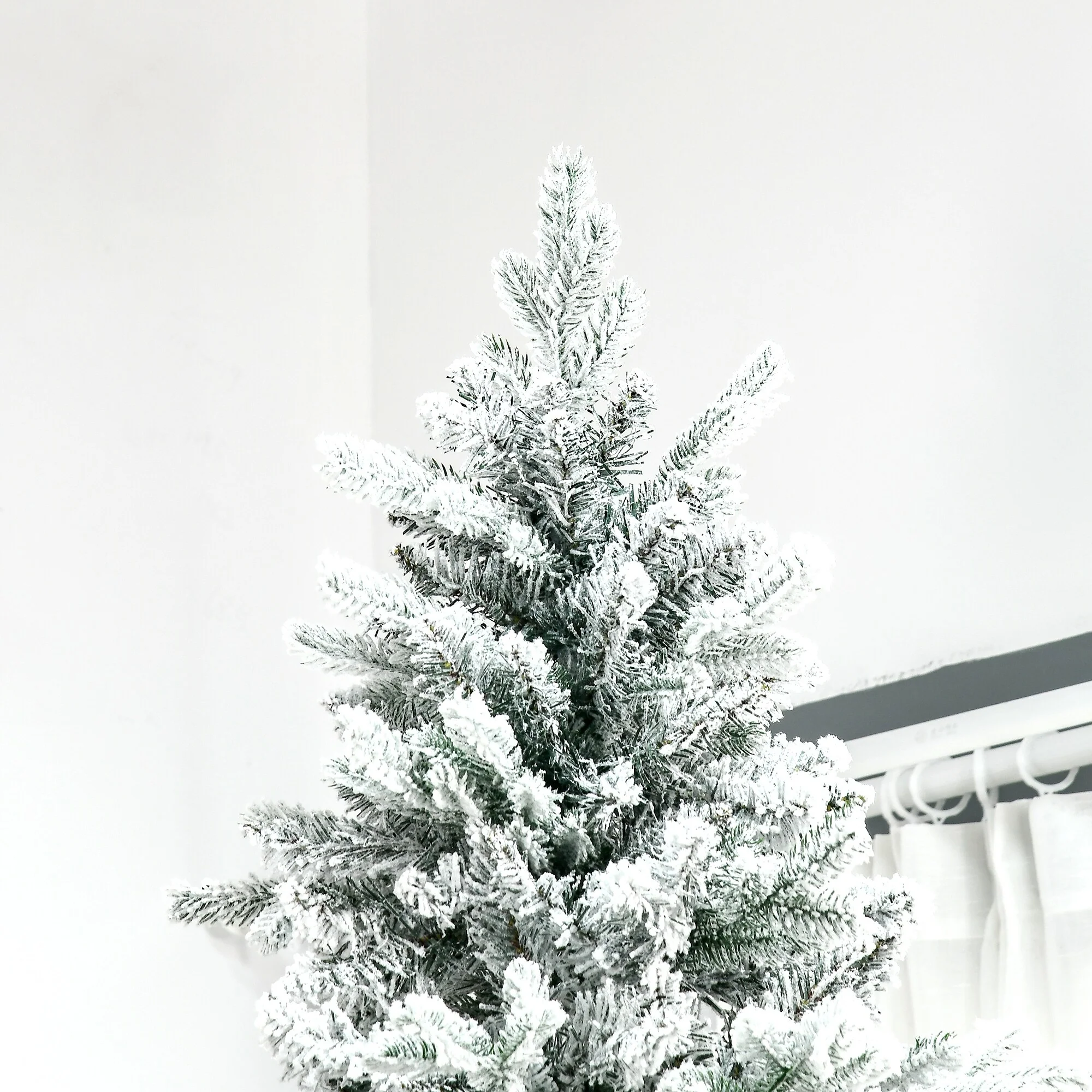 Snow-Flocked 9-Foot Pine Artificial Christmas Tree, 616 Cedar Branches and Sturdy Metal Stand