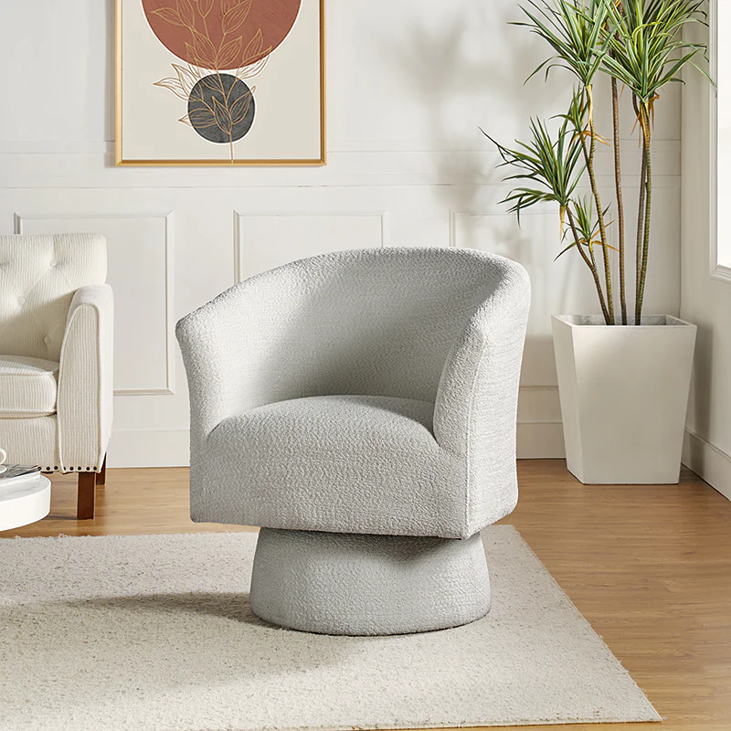 Conan Lucy Calla Lily Shape Modern Swivel Barrel Chair
