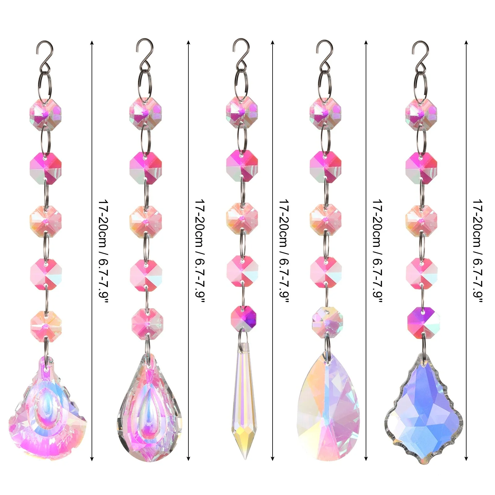 5Pcs Colorful Crystals Sun Catcher Hanging Suncatchers Prism Pendant Ornament