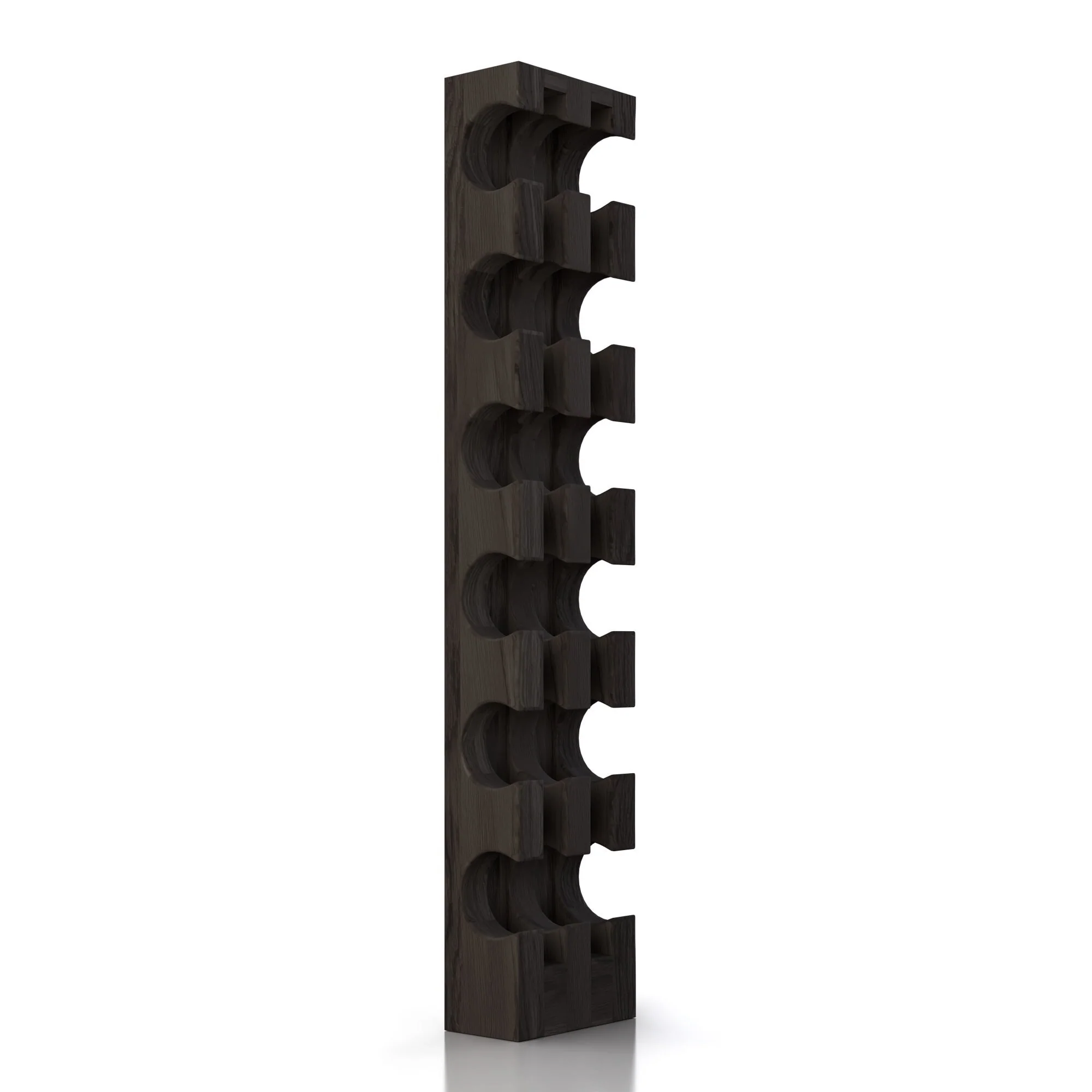 Wine Rack for 6 Bottles - Black Wall-Mounted Handmade