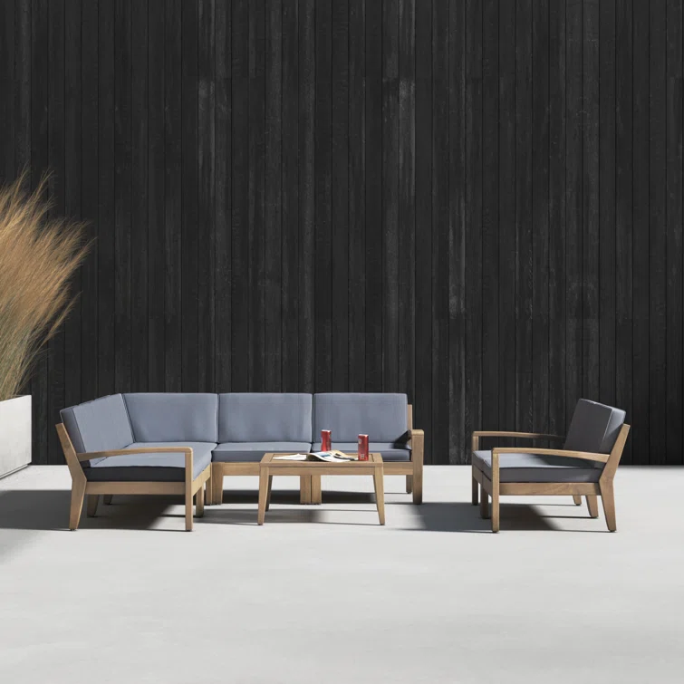 Poe 6 - Person Outdoor Seating Group with Cushions