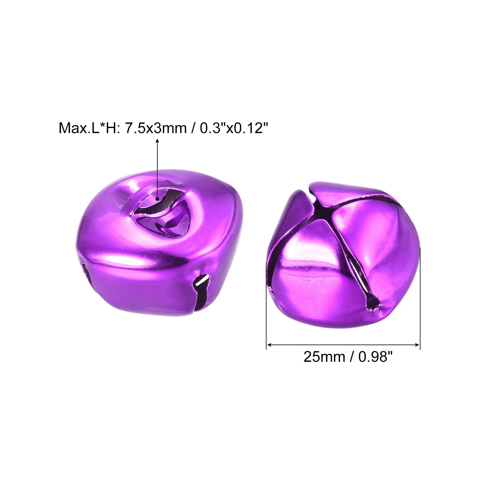 Jingle Bells, 25mm 8pcs Small Bells for Crafts DIY Christmas, Gold Tone - 25mmx25mm
