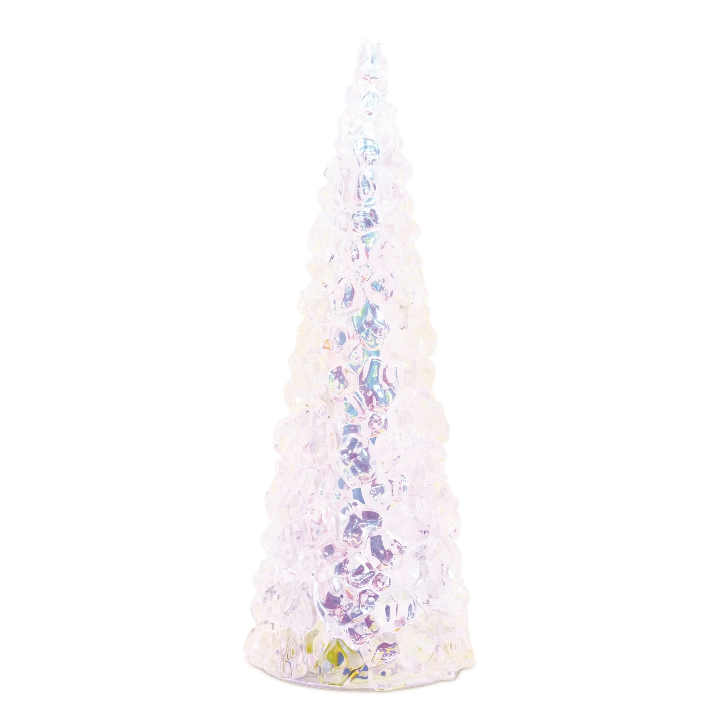 LED Iridescent Pine Tree with Timer for Holiday Decor Tabletop Display