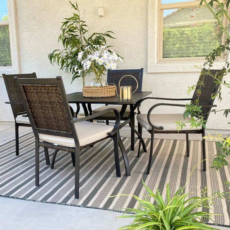 Alyah 4 - Person Square Outdoor Dining Set with Cushions