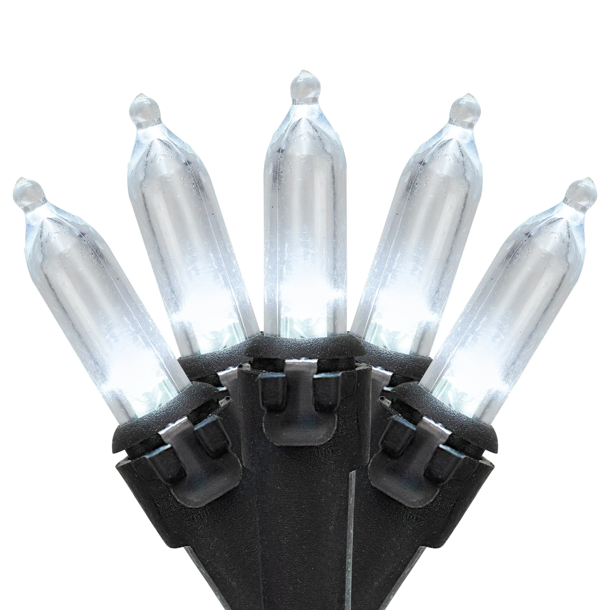 LED Mini Christmas Lights - Pure White - 33' Black Wire - 100ct
