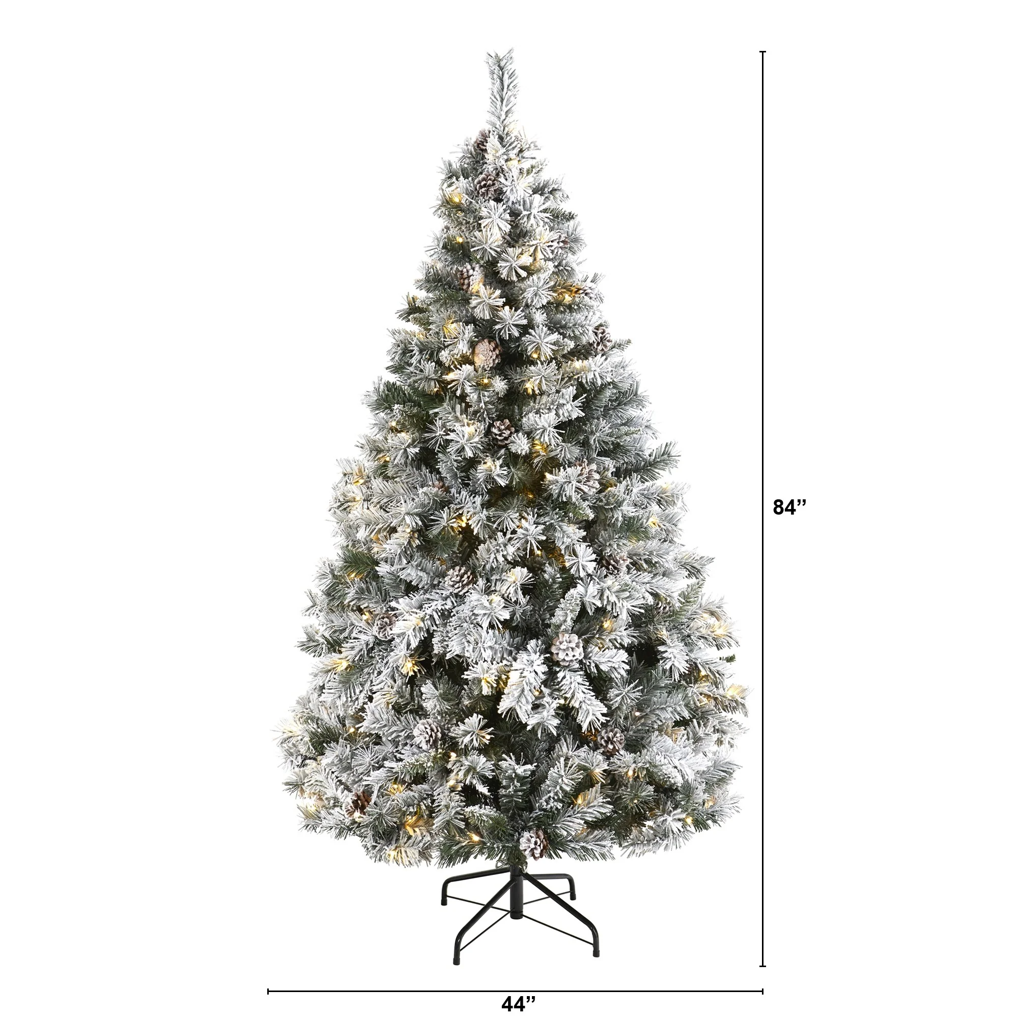 6' Flocked River Mountain Pine Artificial Tree Warm Clear LED - 6 Foot