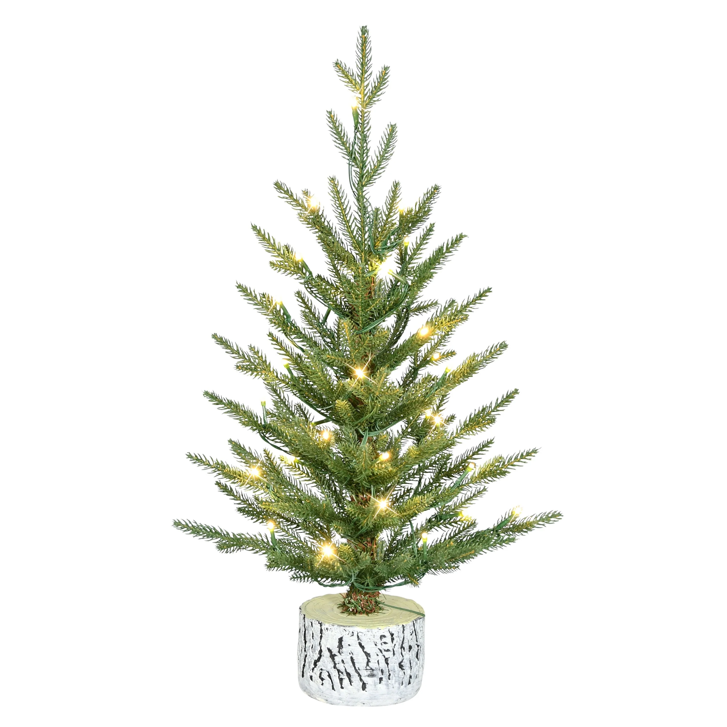 Puleo International 2' Pre-Lit Artificial Green Potted Arctic Fir Tree