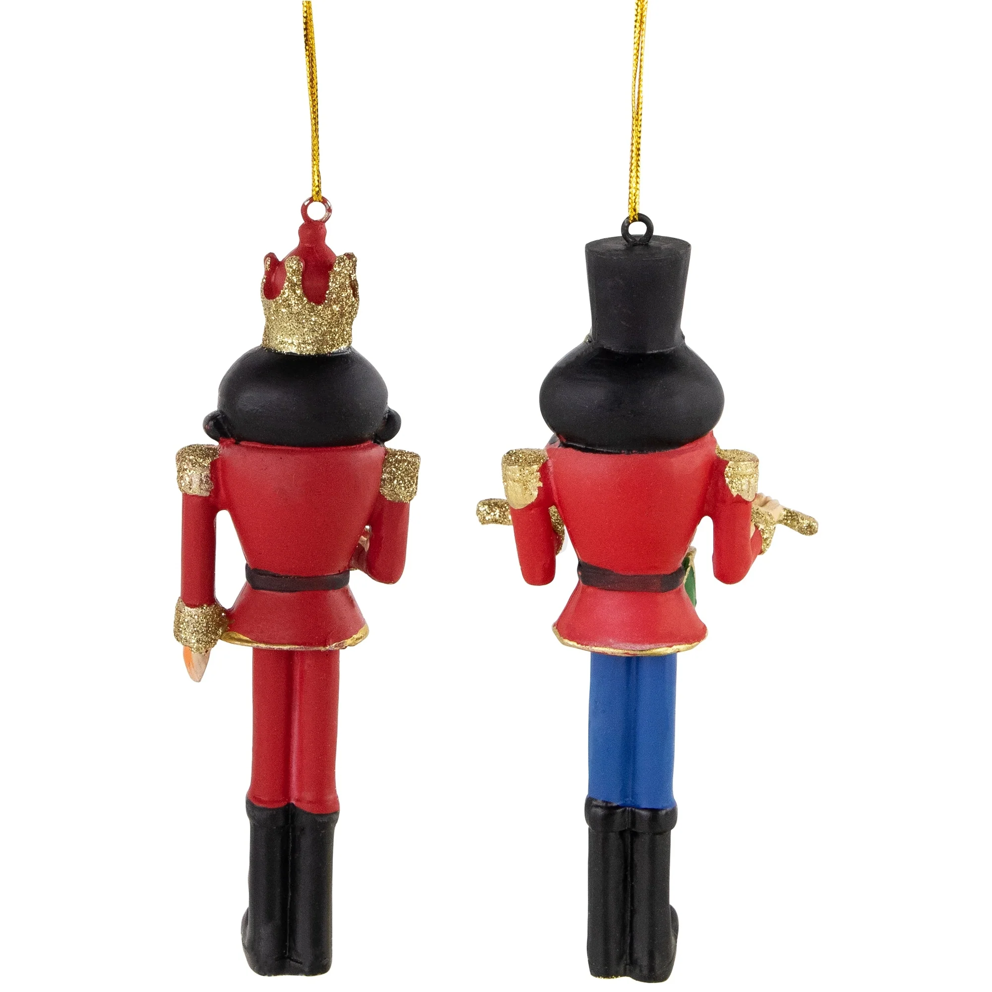 Set of 2 Nutcracker King and Soldier Christmas Ornaments 5.75