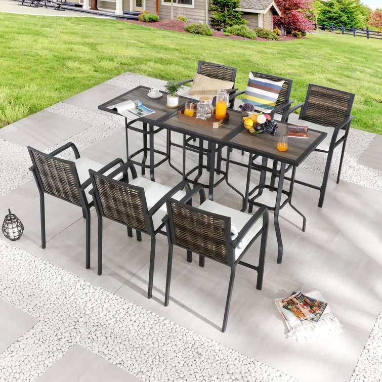 6 - Person Square Outdoor Dining Set with Cushions