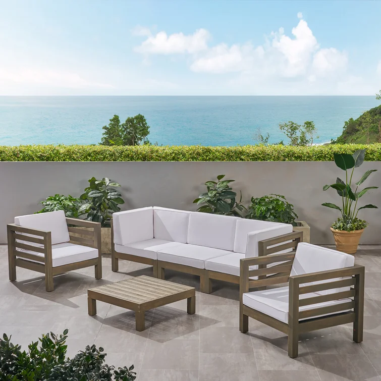 Maher 5 - Person Outdoor Seating Group with Cushions