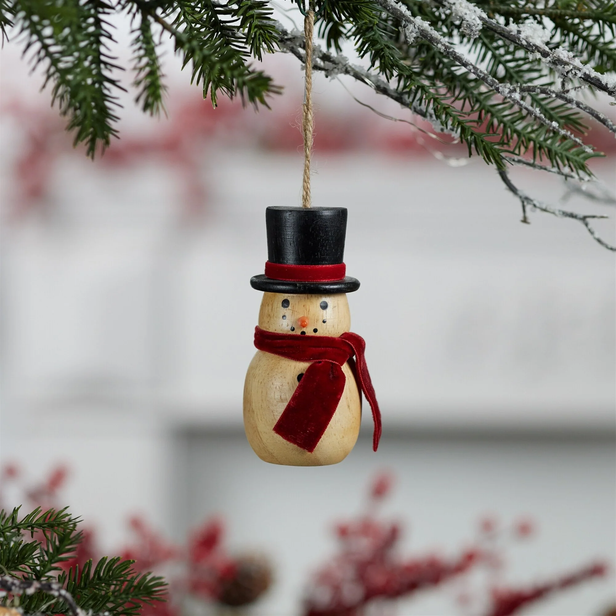 Wooden Snowman Christmas Ornaments - 4