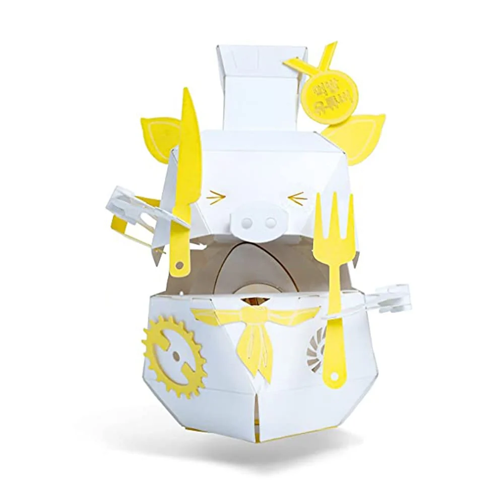 ROBOTRY Moving Paper Robots Making Kit, Poli | Bevel Gear - Learn Very Basic 5 Robot Mechanisms