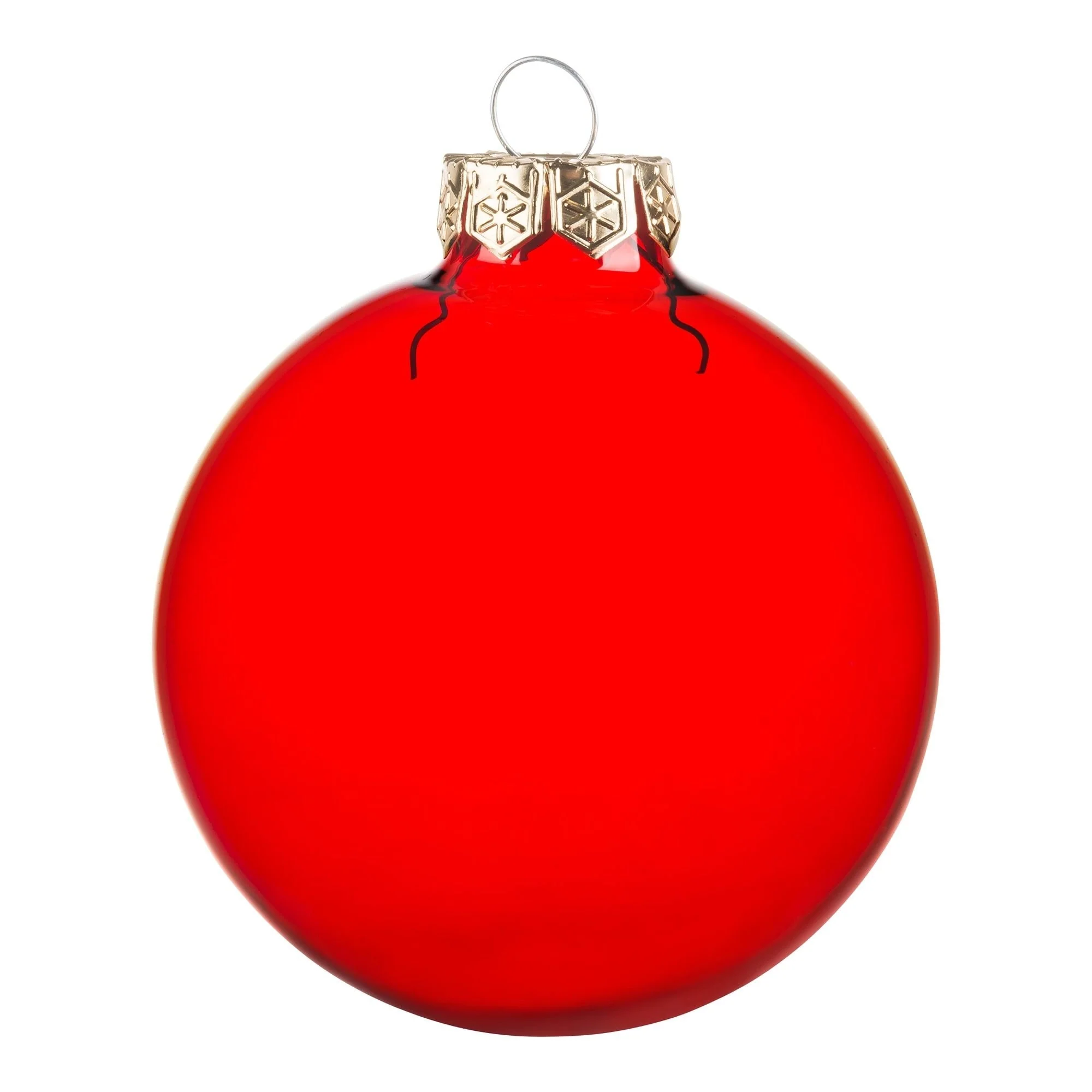 12ct Clear Red Glass Ball Christmas Ornaments 2.75