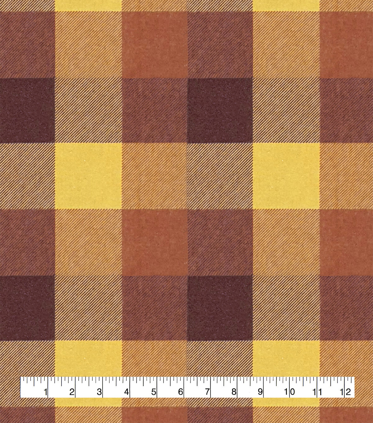 Fall Rust Mustard Buffalo Check Super Snuggle Flannel Fabric