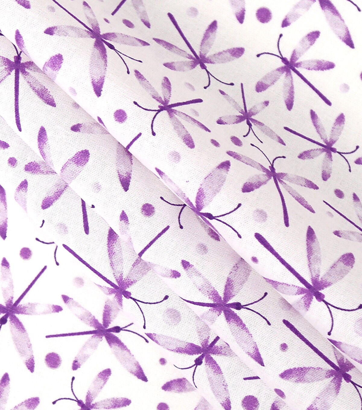Purple Watercolor Dot Dragonfly Cotton Fabric by Keepsake Calico