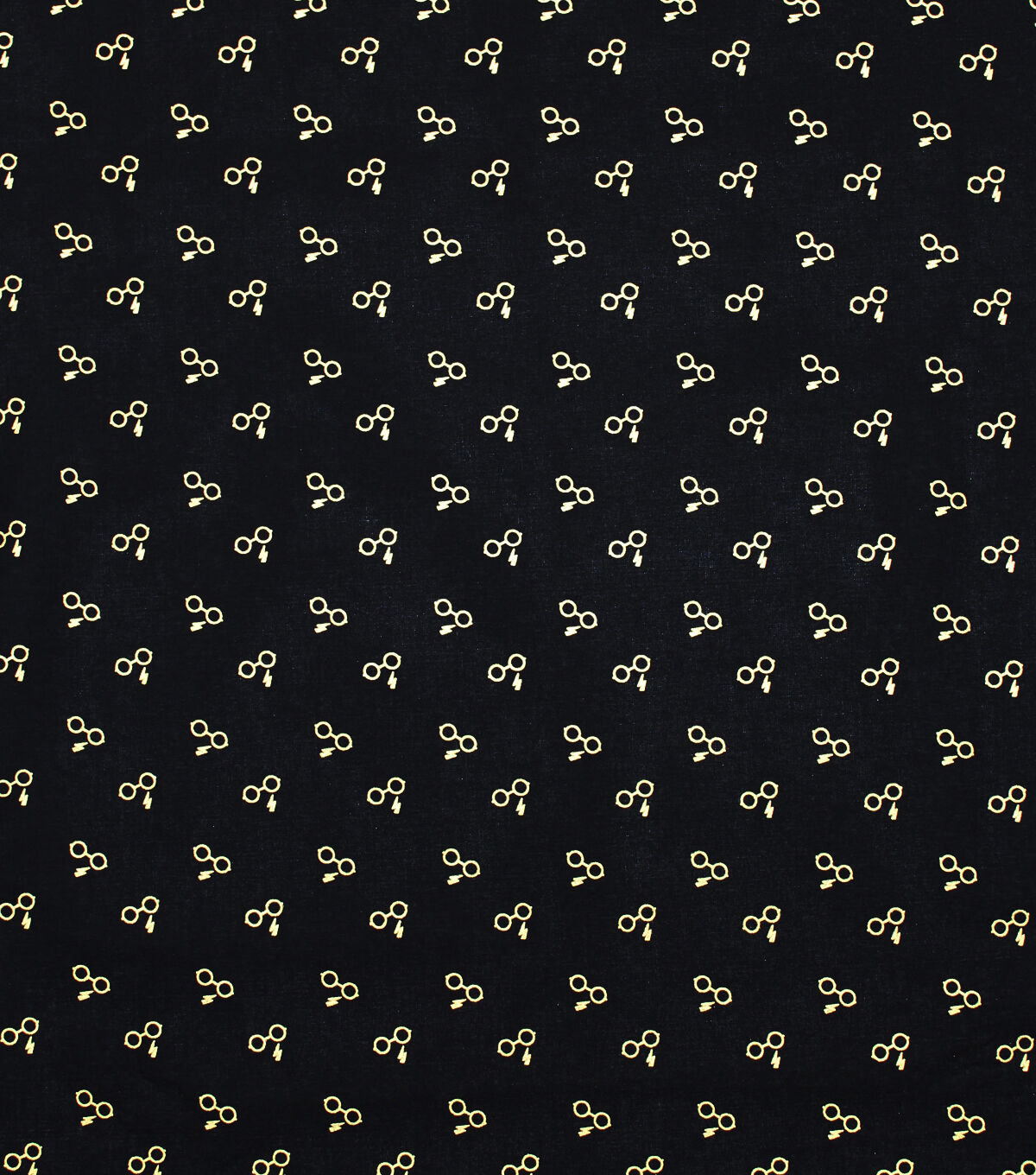 Harry Potter Cotton Fabric Metallic Glasses & Lightning Bolts