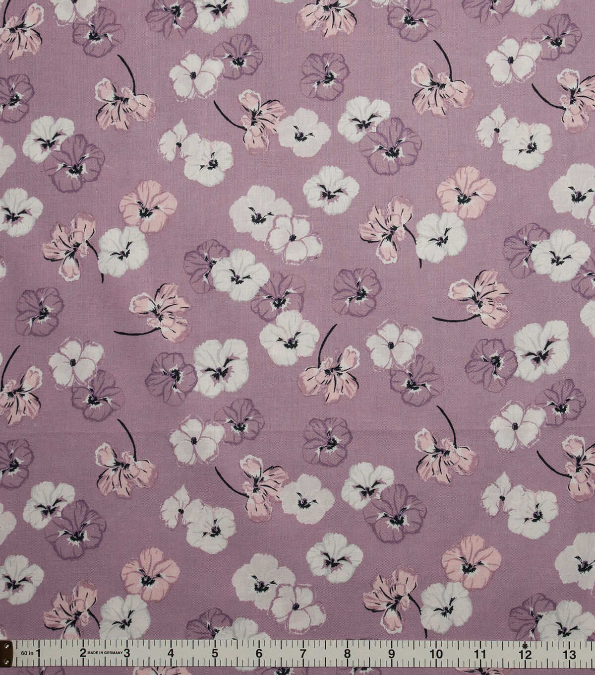 Pansies on Light Mauve Quilt Cotton Fabric by Keepsake Calico