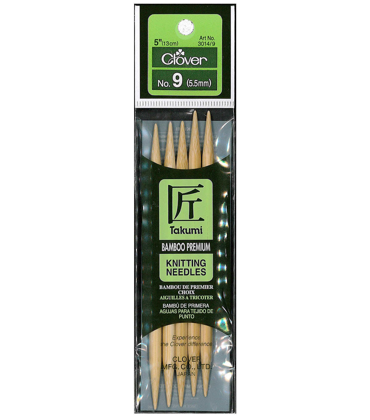 Clover Bamboo Double Point Knitting Needles 5 Set Of 5 Size 9