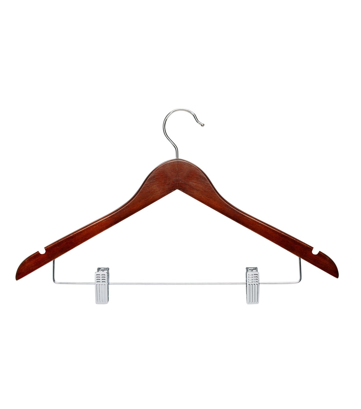 Honey Can Do 17.5 x 10 Cherry Wood Suit Hangers With Clips 12pk