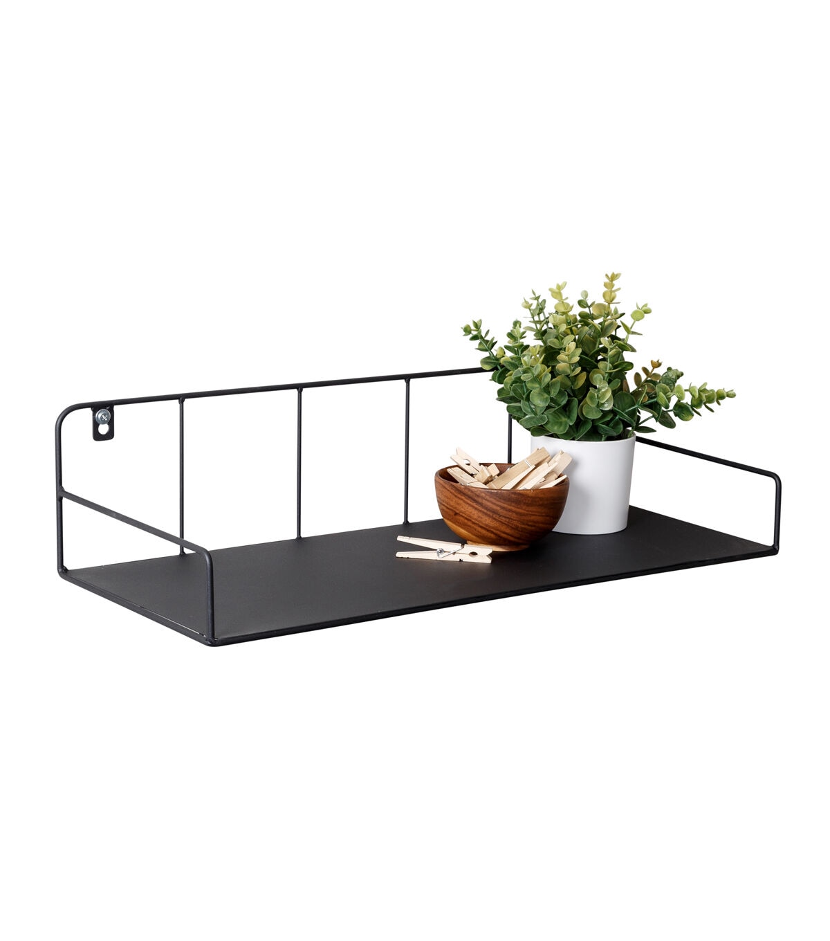Honey Can Do Black Metal Wall or Behind The Door Shelf