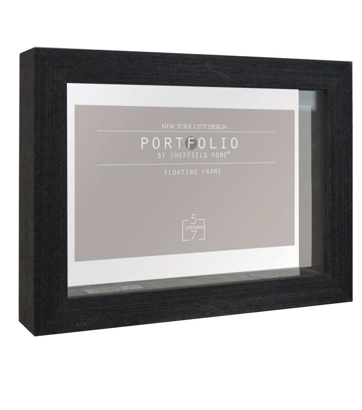 Sheffield Home 5 x 7 Black Portfolio Casual Rustic Floating Frame