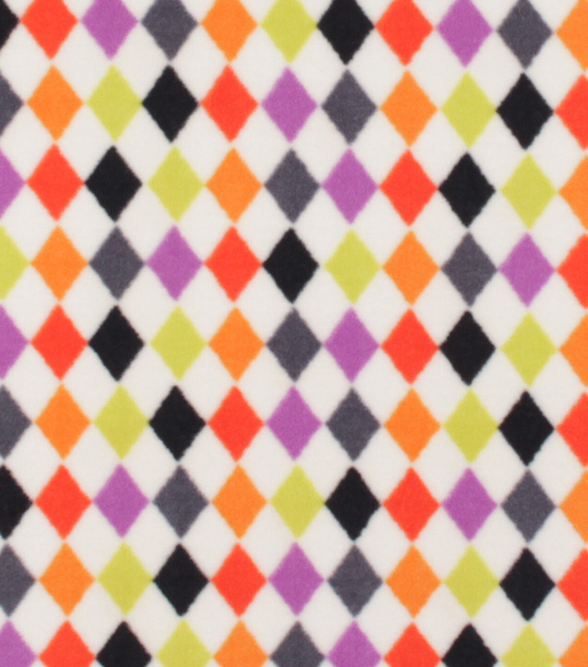 Multicolor Diagonal Checkerboard Anti Pill Fleece Fabric by POP!