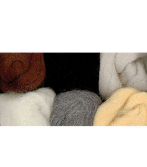 Paint Box Wools 2oz Natural Needle Felting Roving Roll 6ct