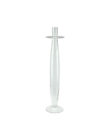 Northlight 20 Transparent Swirled Glass Taper Candle Holder