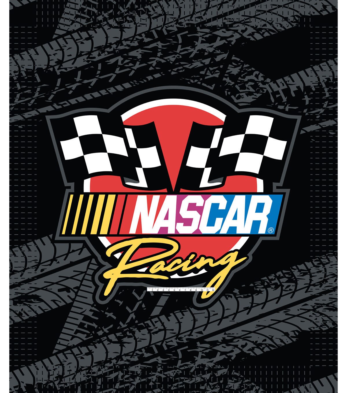 Nascar Tire Tracks 72 No Sew Fleece Throw