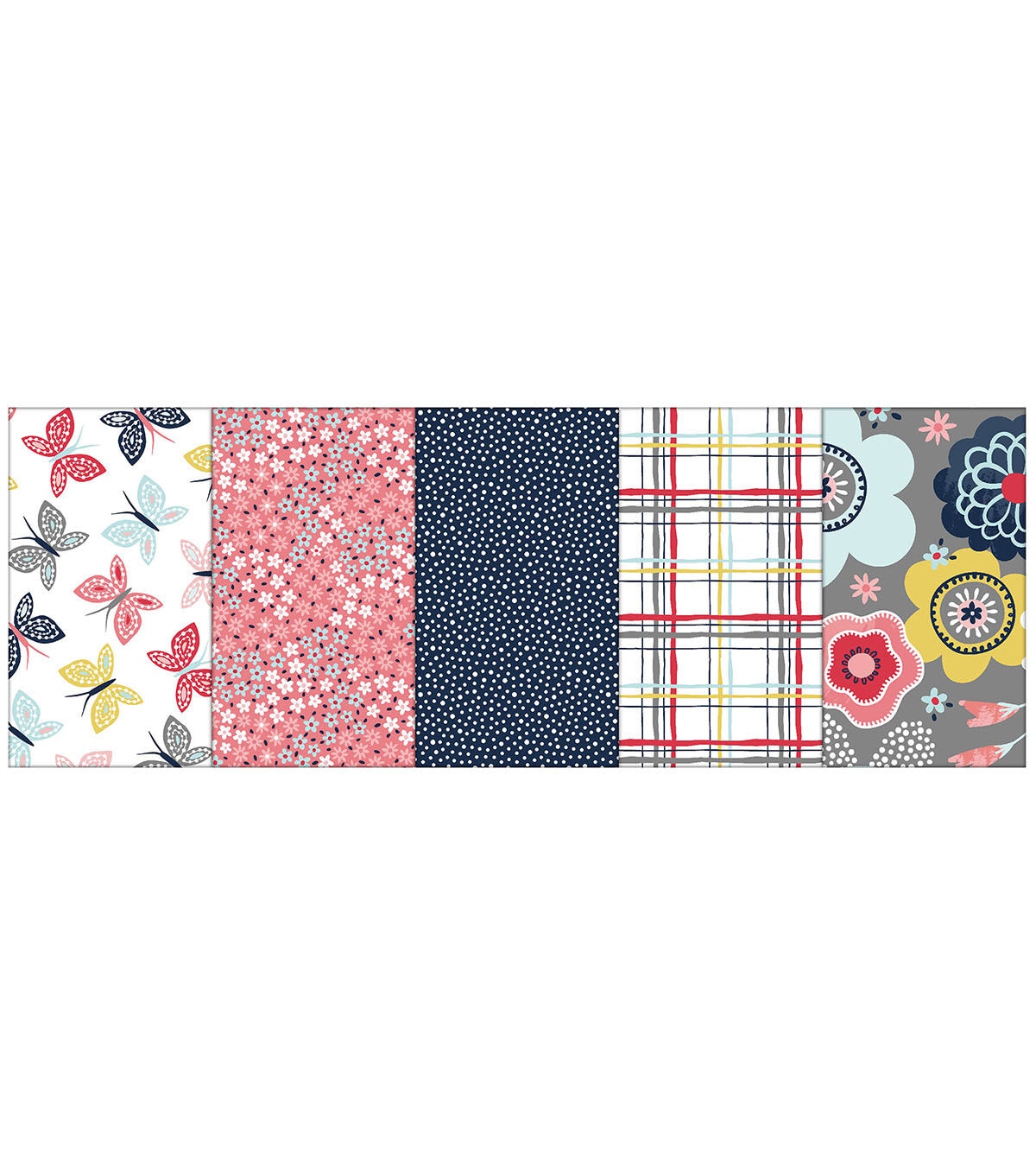 18 x 21 Butterfly Bliss Cotton Fabric Quarters 5ct by Keepsake Calico