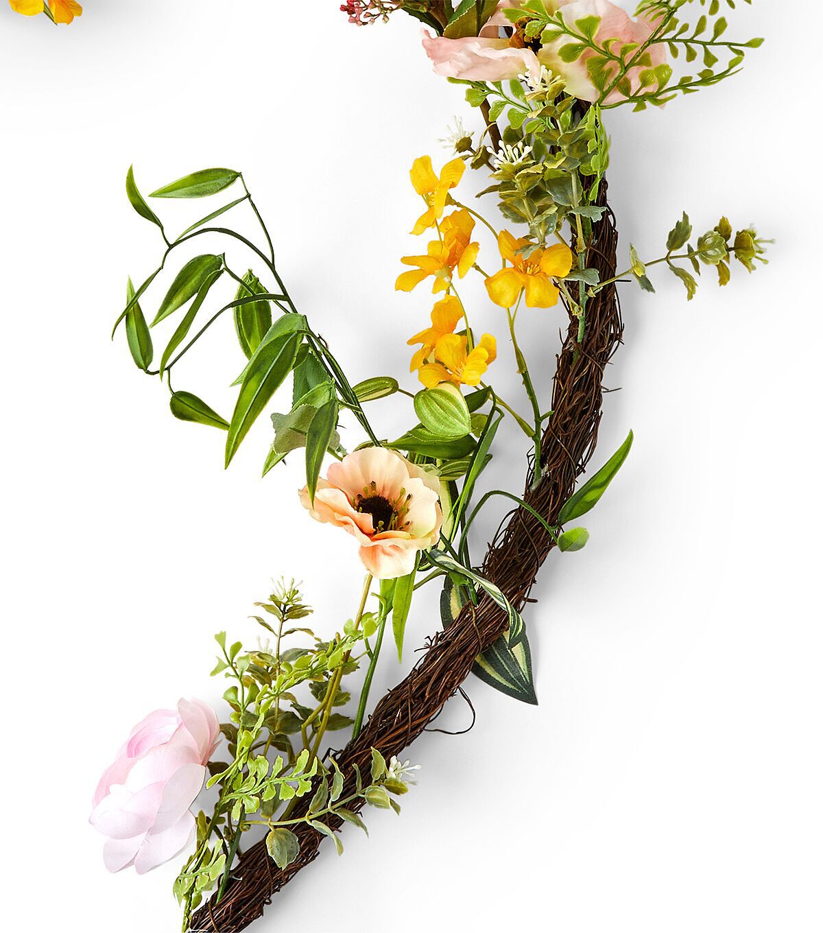 Spring Pink Ranunculus & Baby's Breath Matching Wreath & Garland