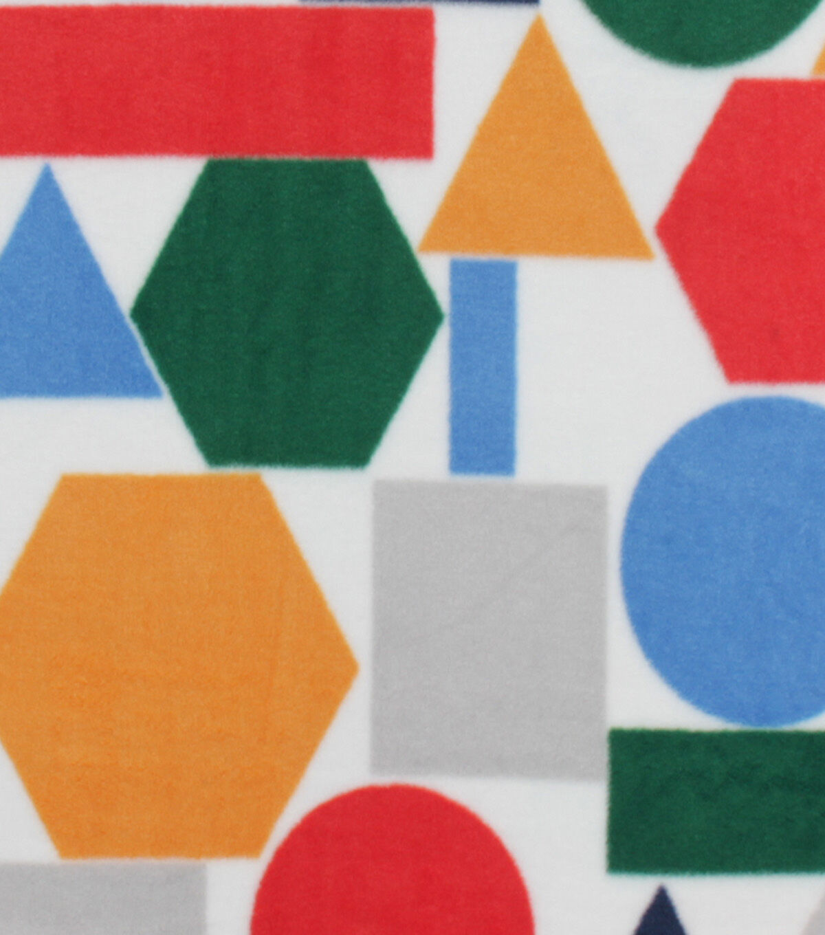 Primary Geometric Shapes on Gray Anti Pill Fleece Fabric by POP!
