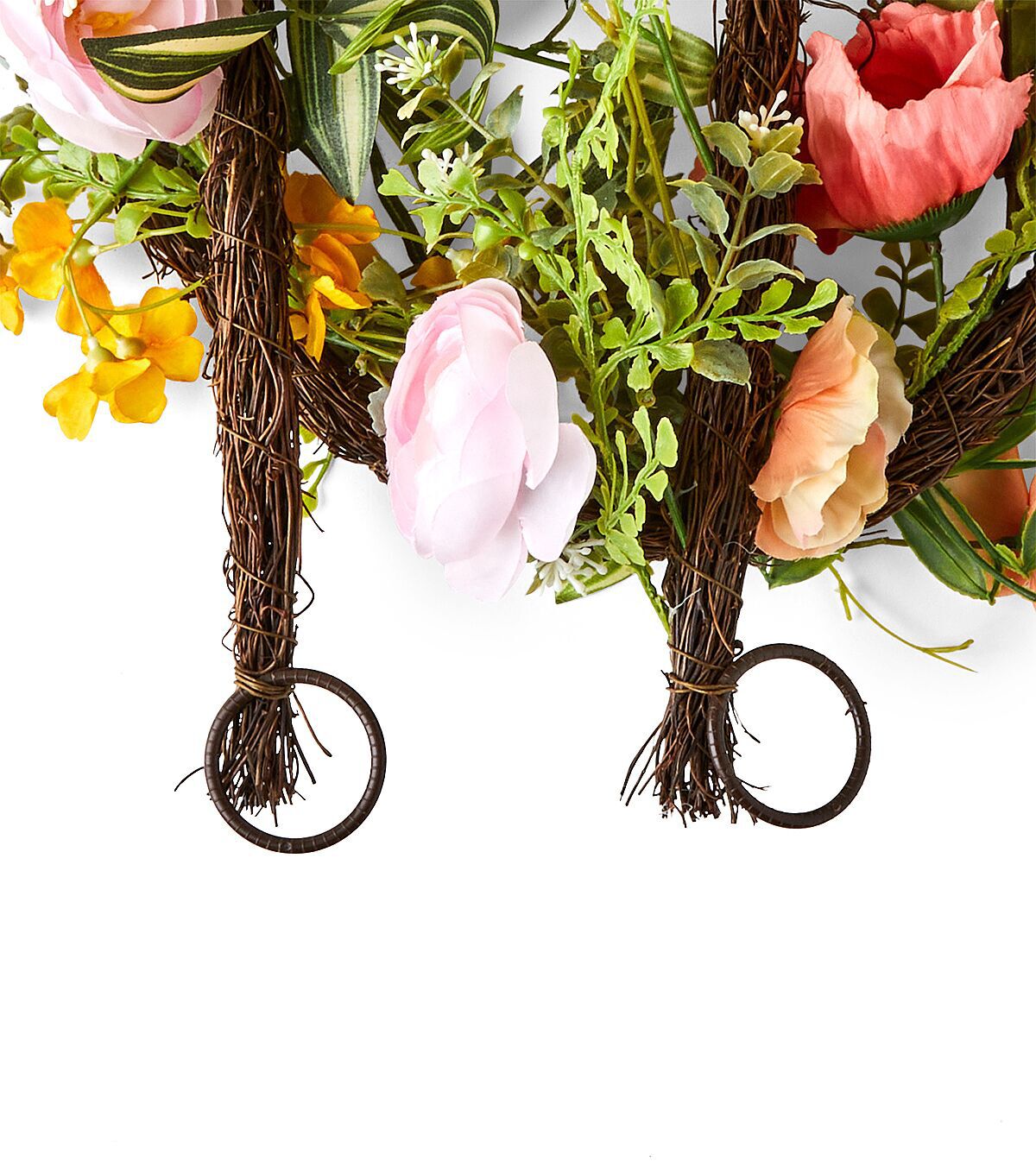 Spring Pink Ranunculus & Baby's Breath Matching Wreath & Garland