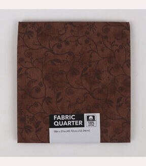 18 x 20 Brown Flourish Cotton Fabric Quarter 1pc by Keepsake Calico