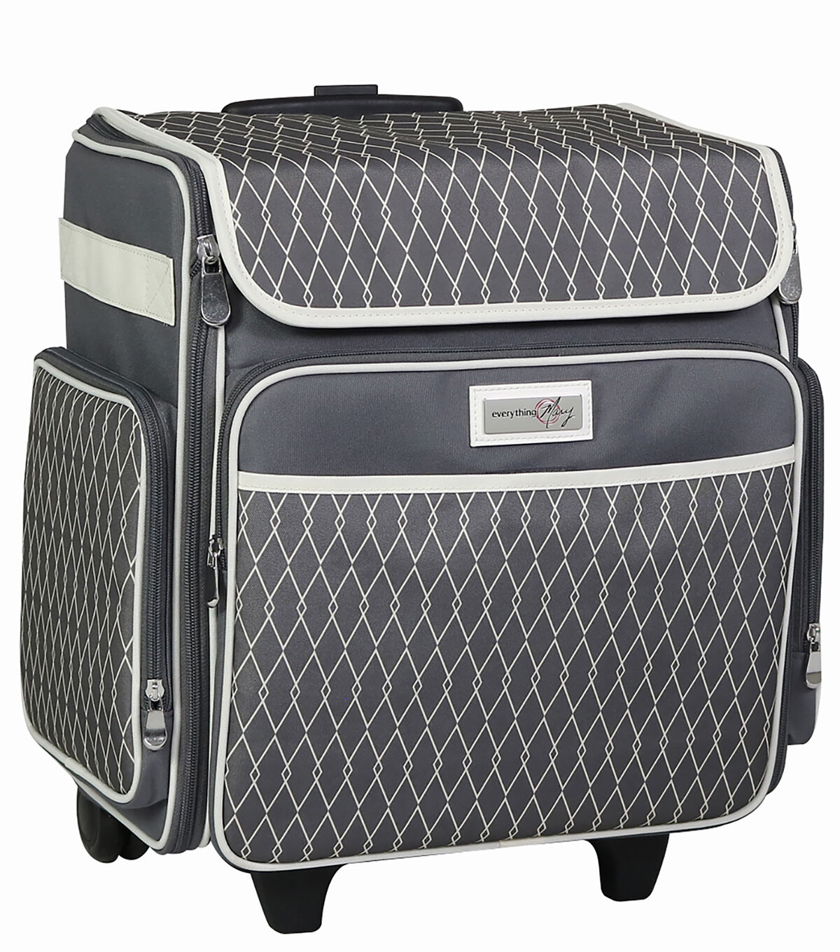 Everything Mary 14.5 Gray Rolling Scrapbook Case With Locking Handle
