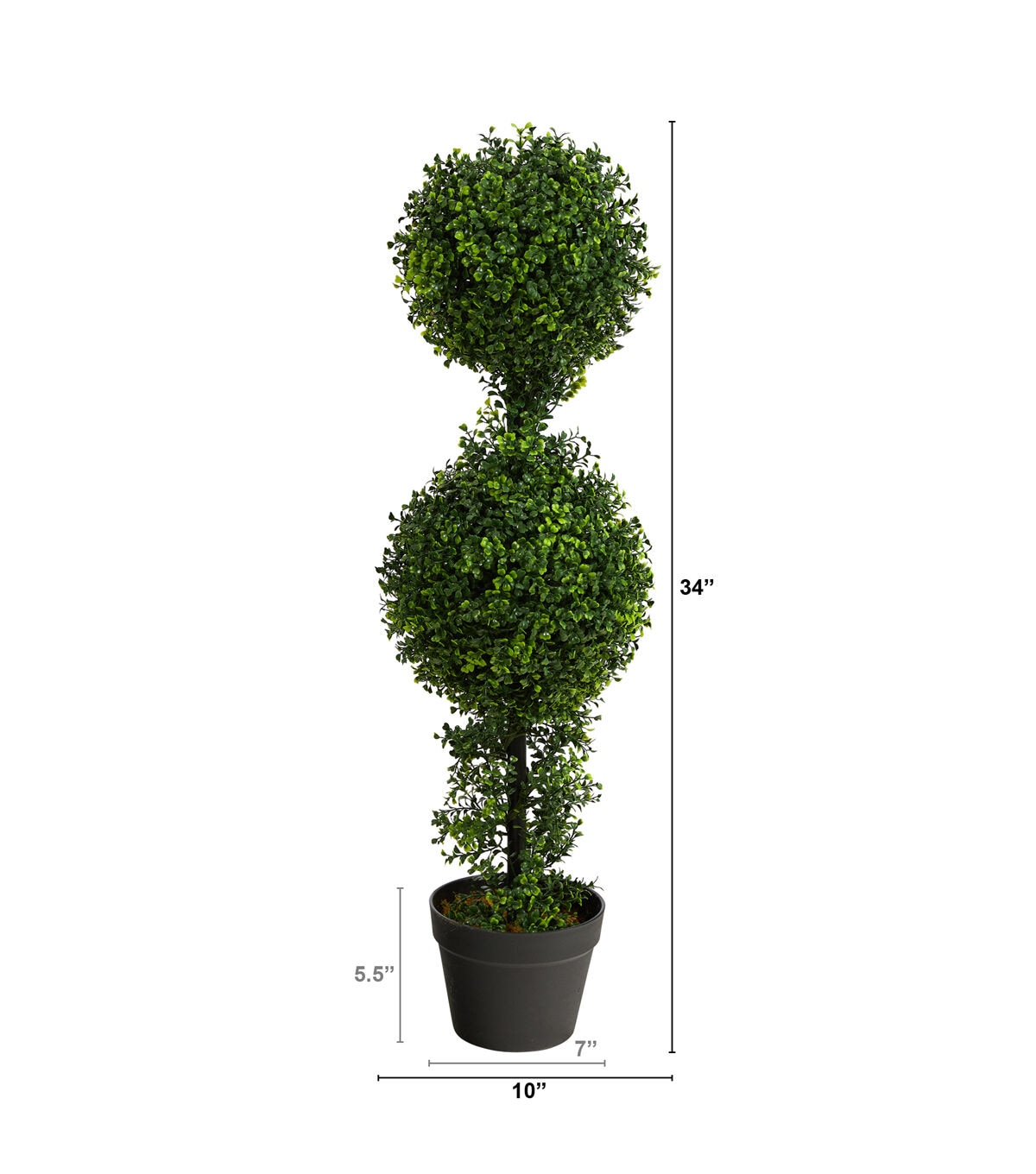 Nearly Natural 34in. Boxwood Double Ball Topiary Artificial Tree
