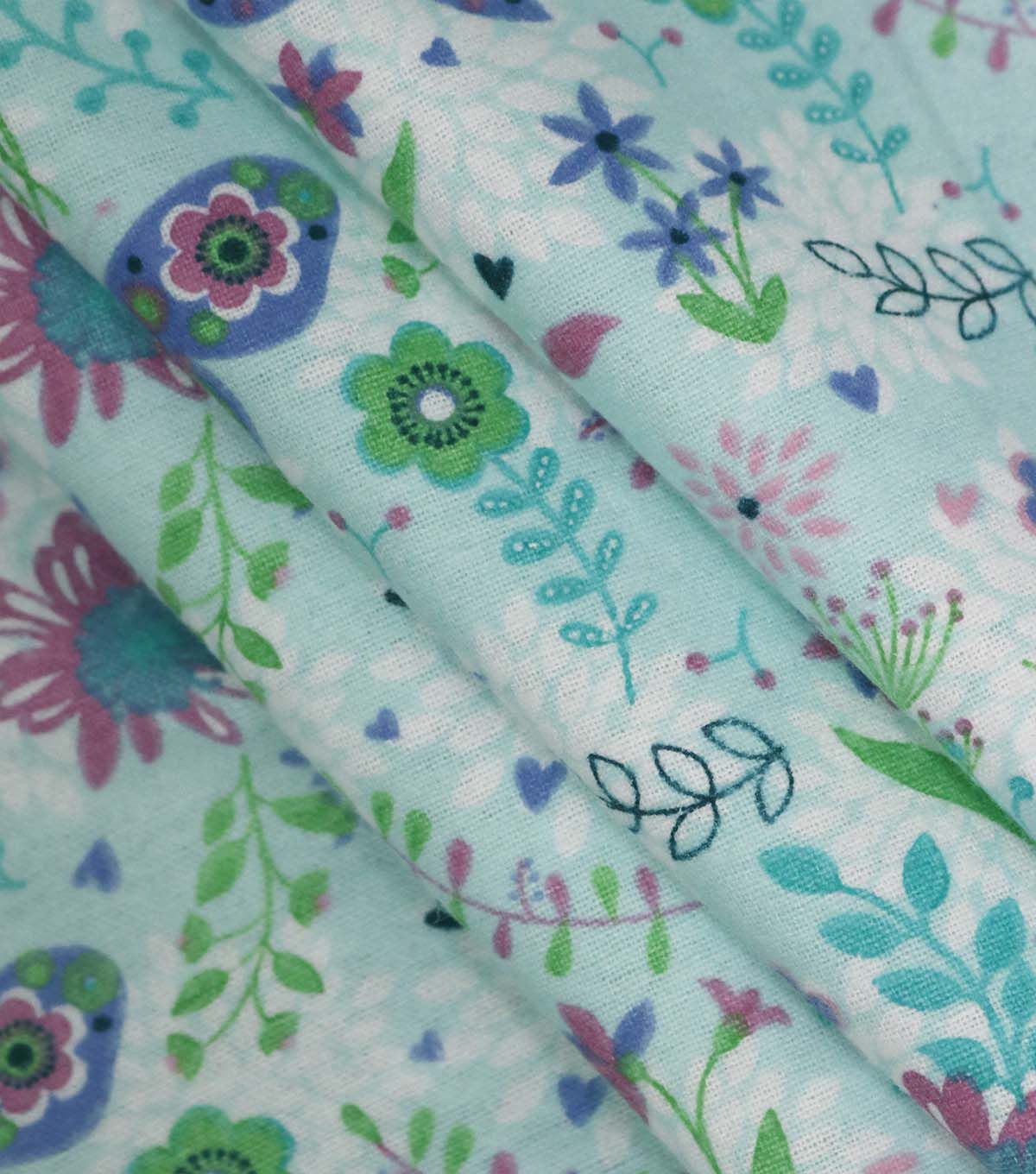 Butterflies & Flowers on Blue Super Snuggle Flannel Fabric