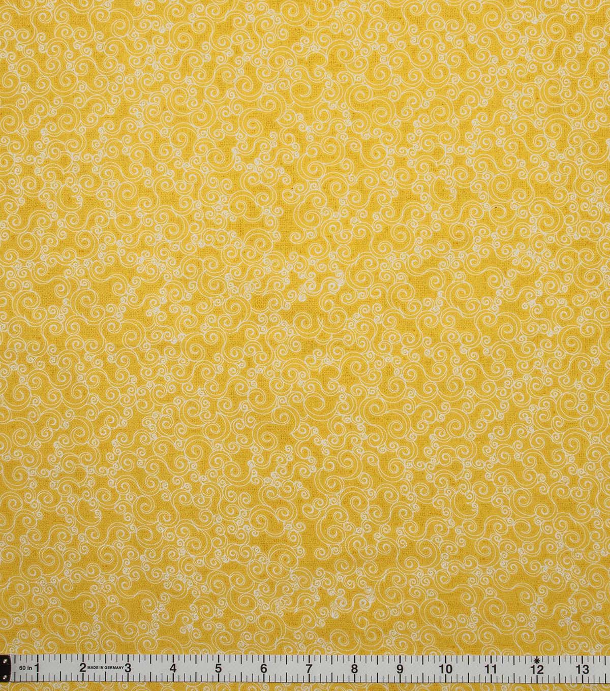 Swirls on Yellow Blender Quilt Cotton Fabric by Keepsake Calico