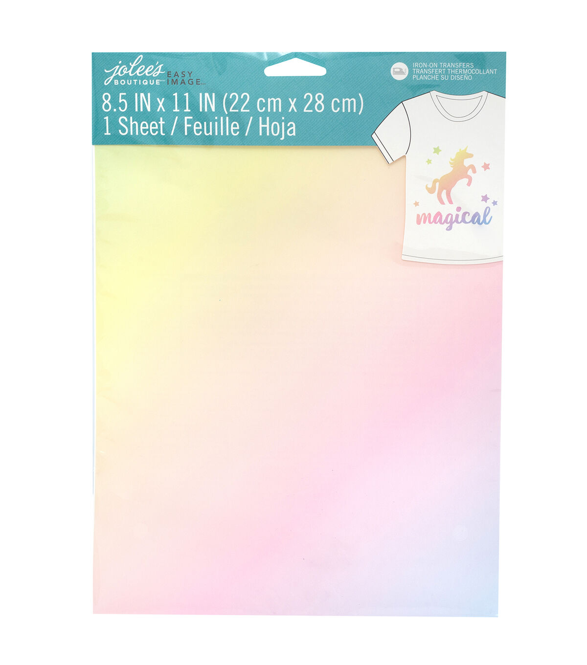 Jolee's Boutique 8.5 x 11 Multicolor Ombre Iron On Transfer Sheet
