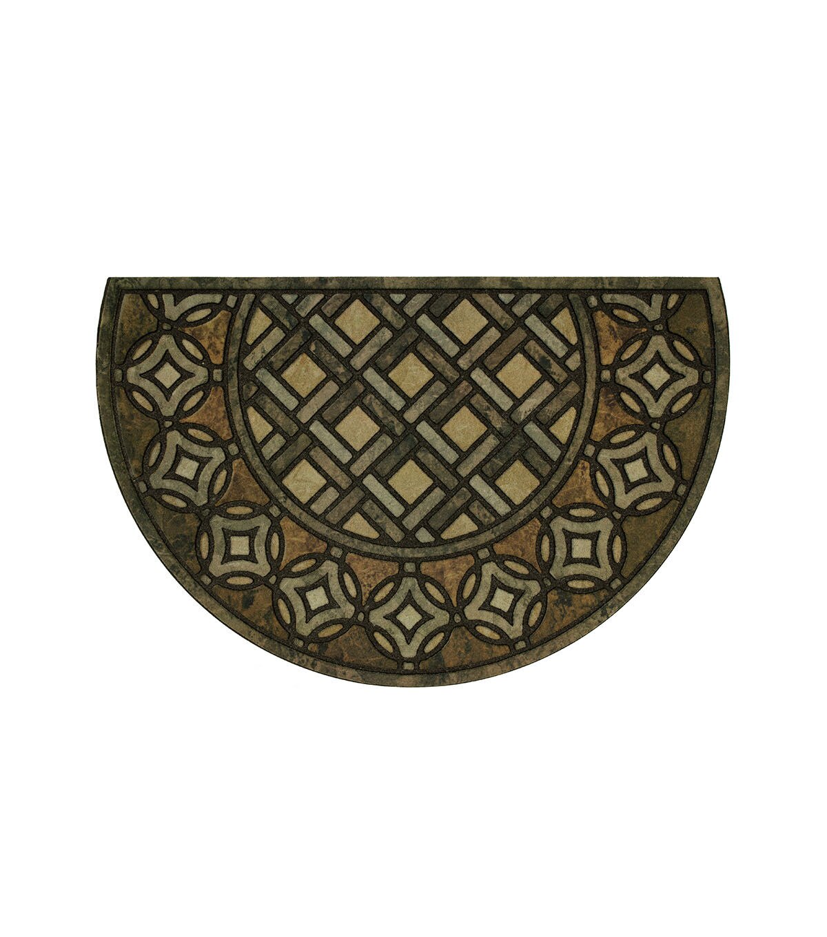 Deco Tile Slice Doormat Brown 1'11 x 2'11