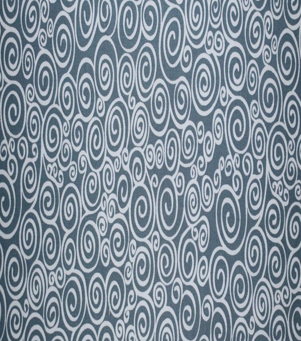 White Swirls on Light Blue Quilt Cotton Fabric by Quilter's Showcase
