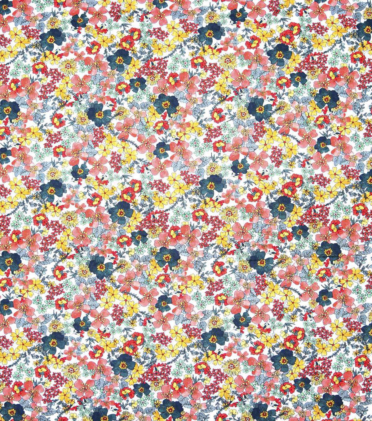 70s Floral on White Quilt Cotton Fabric by Keepsake Calico